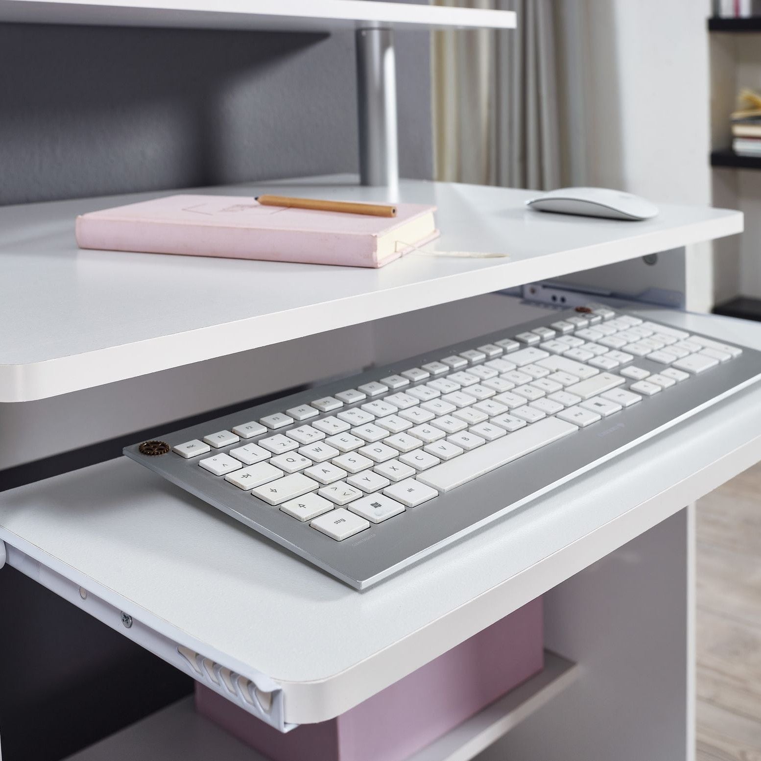 Nancy's Flatiron District Bureau - Computertafel - Computerbureau - Wit - ± 95 x 50 x 90 cm