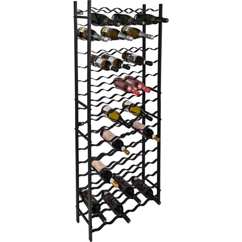 Eleganca Wijnrek - Wijnmeubel - Flessenrek - 96 Flessen - Zwart - Staal - ± 65 x 20 x 160 cm