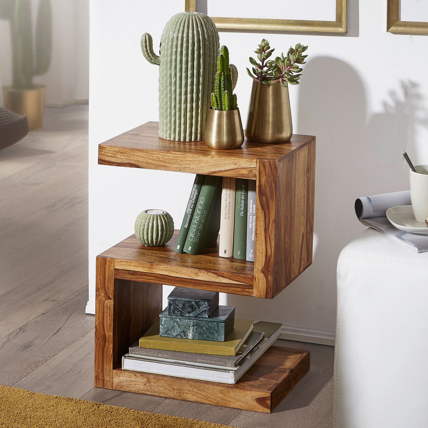 Table d'appoint Nancy en forme de S - Table basse - Tables basses - Bois de Sheesham