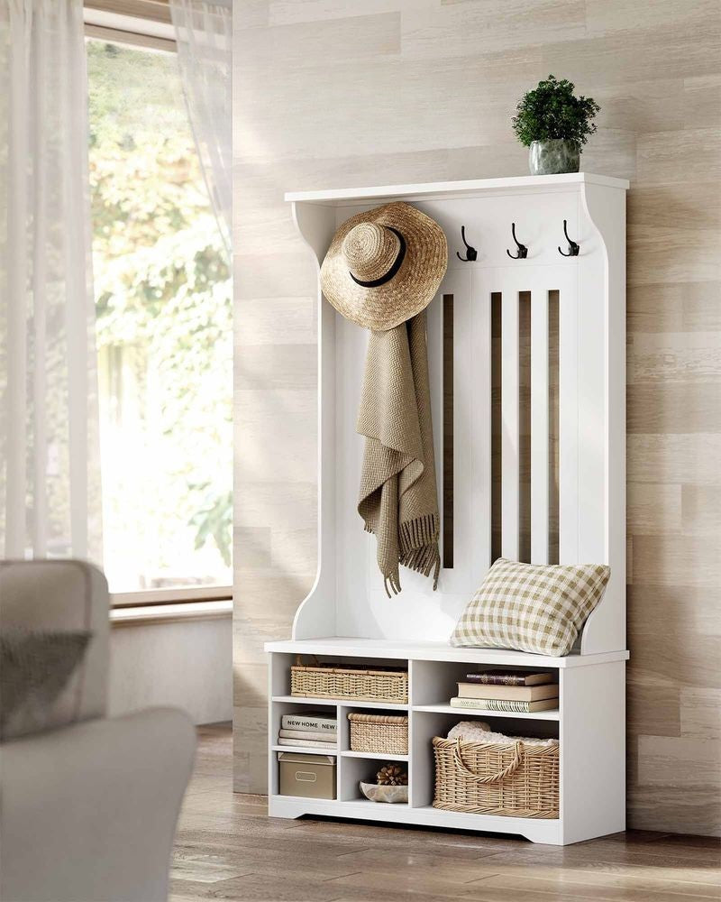 Nancy's Pralungo Wandgarderobe - Garderobekast - Halgarderobe - Wit - 100 x 35 x 180 cm