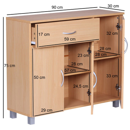 Nancy's Lebanon Dresser - Hallway cupboard - Chest of drawers - Beech wood - Wood - Brown/White