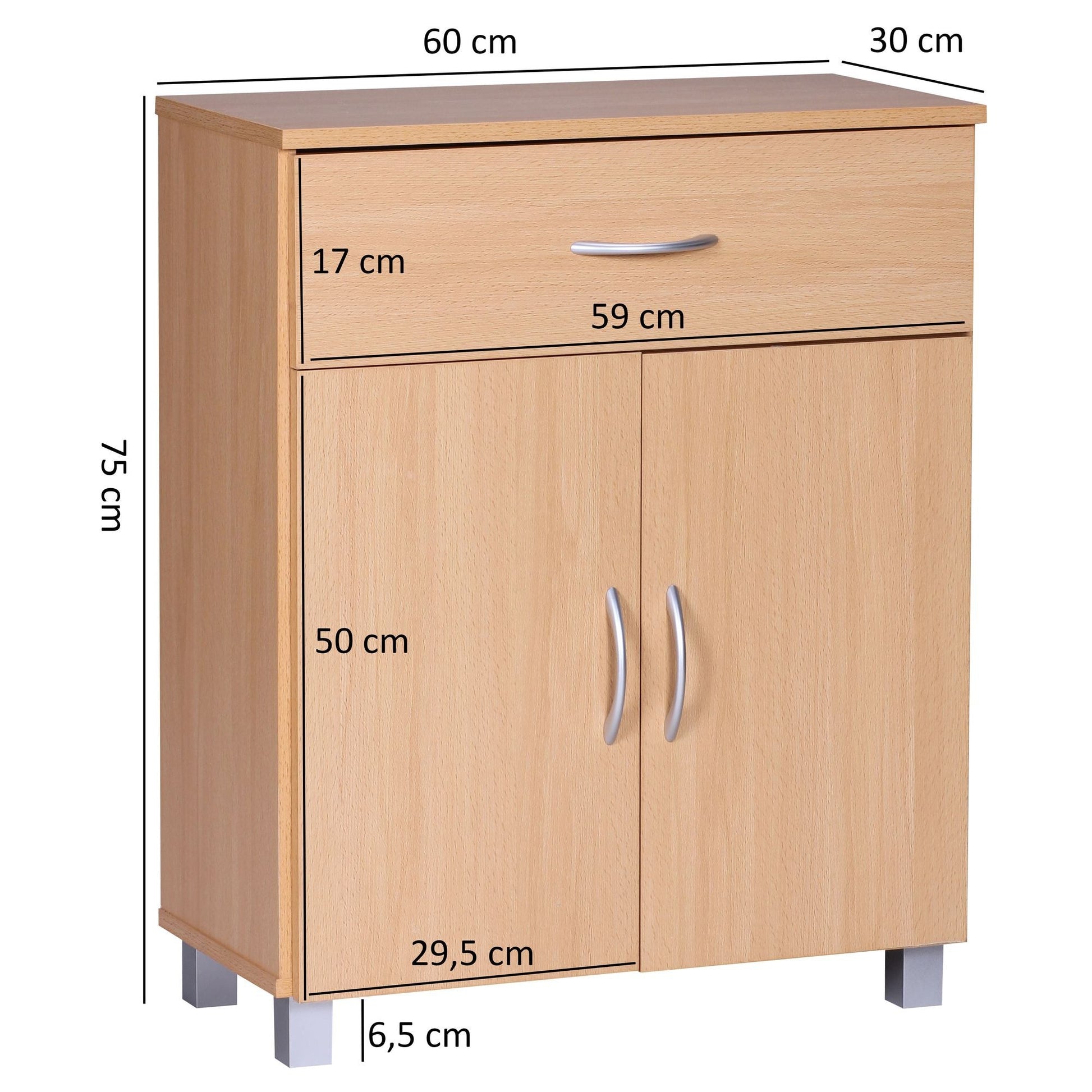Nancy's Nashua Dressoir - Gangkast - Opbergkast - Beukenhout - 60 x 30 x 75 cm