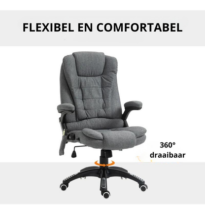 Nancy's Mayflower II Massage Bureaustoel - Massage en verwarmingsfunctie - Draaibaar - Grijs