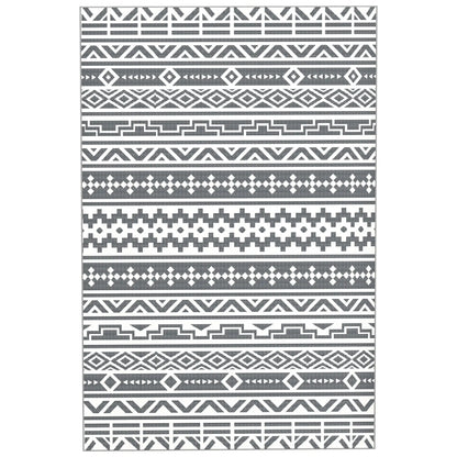 Nancy's Lamelas Buitenkleed - Tuinkleed - Buiten Vloerkleed - Buiten Tapijt - Dubbelzijdig - Grijs / Wit - ± 180 x 275 cm