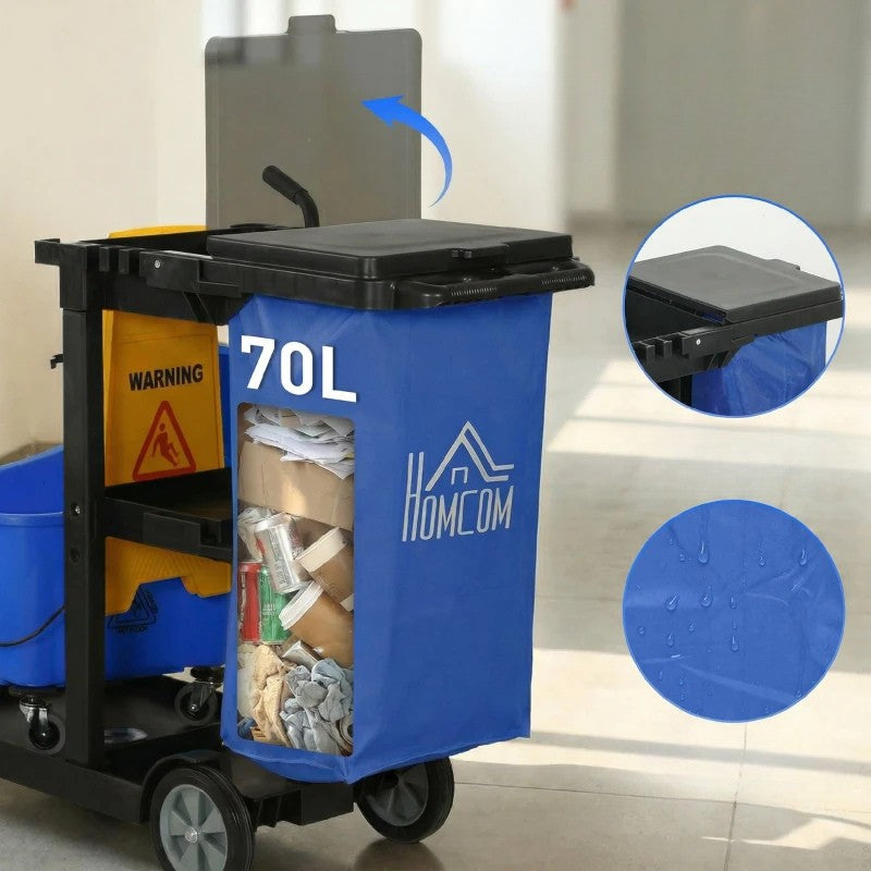 Nancy's Spello Schoonmaakwagen - Schoonmaakkar - Dweilemmer met pers - Zwart / Blauw