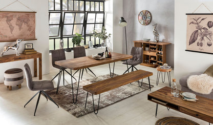 Nancy's Ussita Salontafel - Koffietafel - 2 Praktische Lades - Massief Sheeshamhout - 110 x 60 x 40 cm