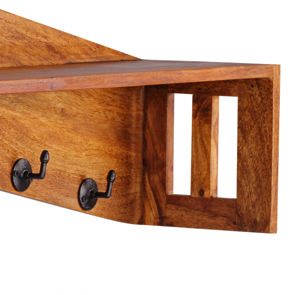 Nancy's Sheesham Wandgarderobe - Wandkapstok - Kapstok