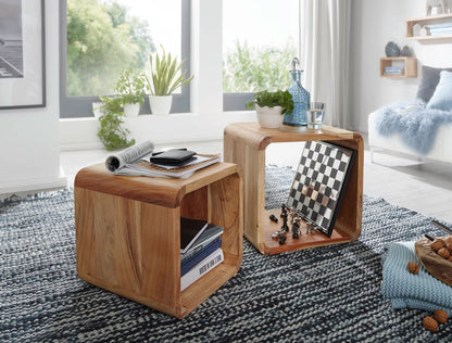 Nancy's Valbrona Salontafel Set - Bijzettafels - Tafelset - Massief Acaciahout