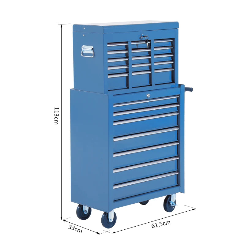 Nancy's Nanno Werkplaatswagen - Gereedschapskar - Gereedschapskist - Gereedschapswagen - Blauw - Staal - ± 60 x 35 x 115 cm