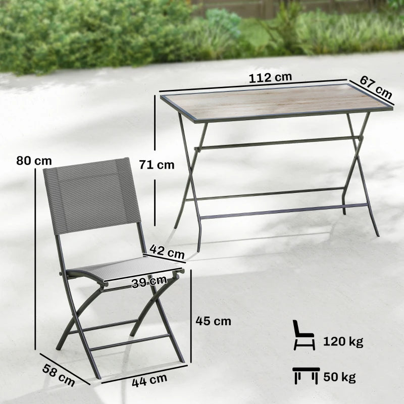 Nancy's Saronno Tuinset - 5-Delige Tuinmeubelset - Tuintafel Set - Grijs