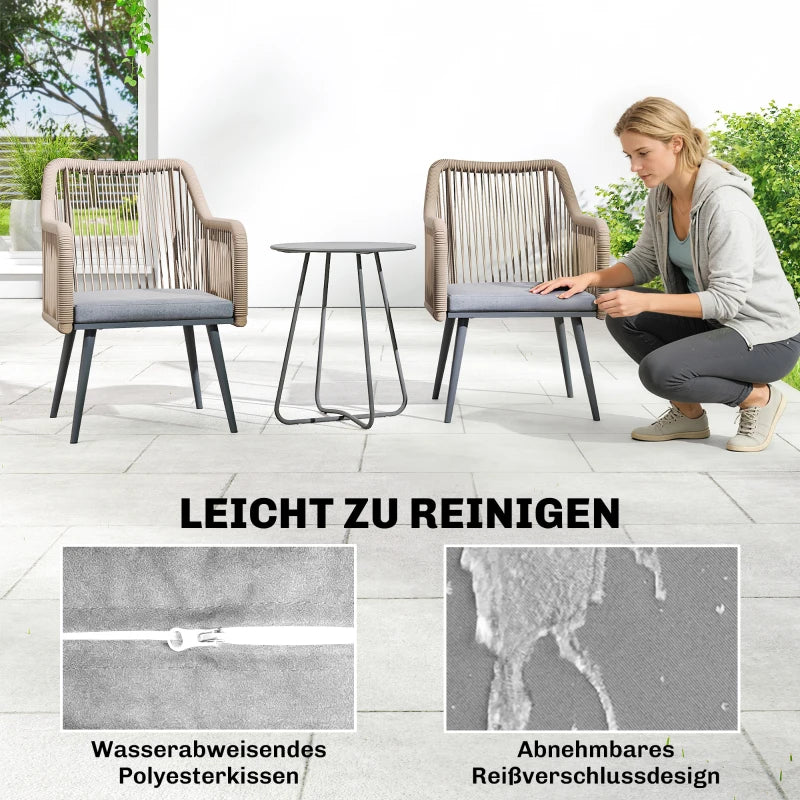 Nancy's Recco Tuinstoelen - Balkonstoelen - Loungestoelen - Set van 2 - Grijs / Bruin