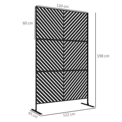 Nancy's Sciacca Privacyscherm - Tuinscherm - Tuinafscheiding - Tuinwand - Zwart - Staal - ± 120 x 45 x 200 cm