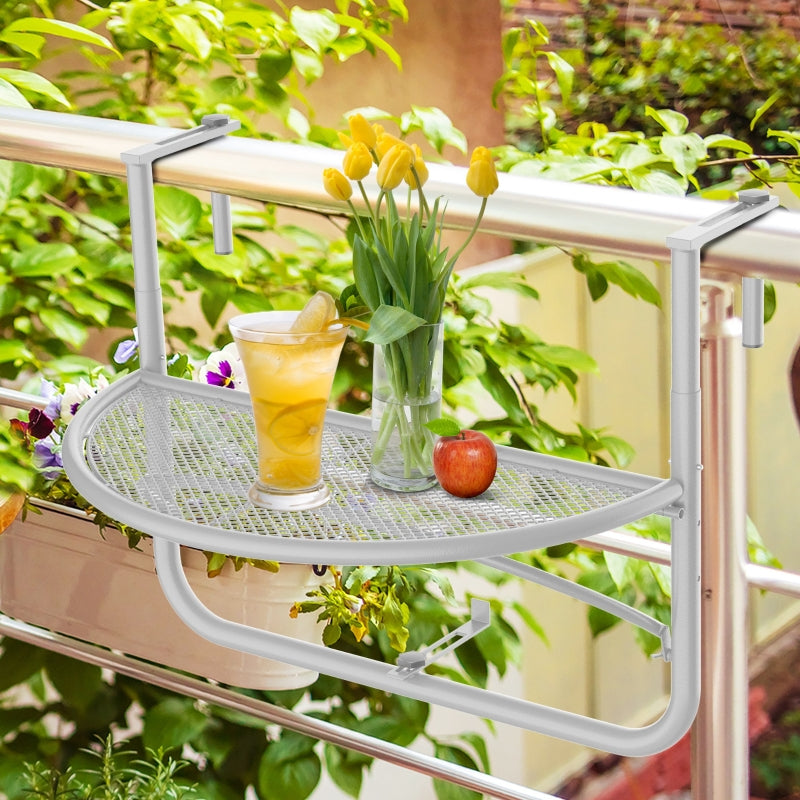 Nancy's Arntfield Balkon Hangtafel - Wit - Metaal - 45 x 60 x 50 cm