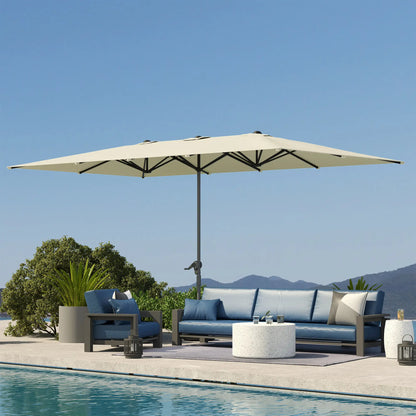 Nancy's Cremeno Parasol - Tuinparasol - UV-Bestendig - Roomwit- ± 450 x 265 x 265 cm