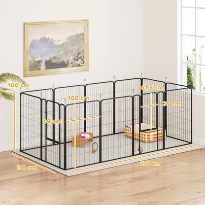 Nancy's Cogne Puppybox - Honden Ren - Puppyren - Zwart - Staal
