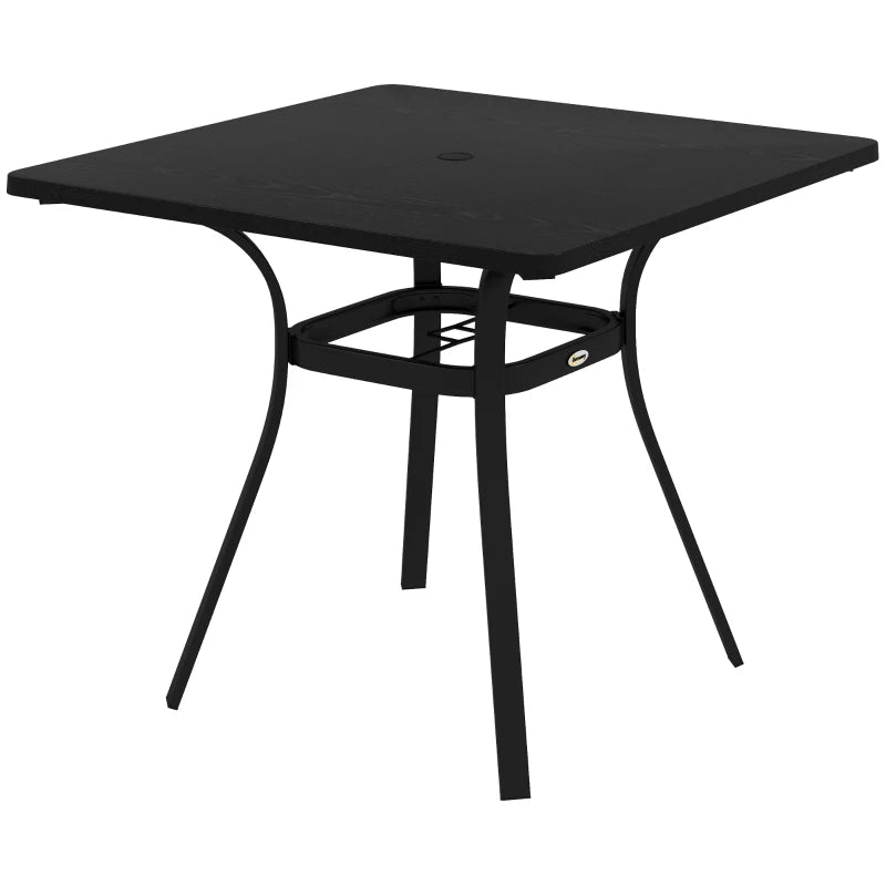Nancy's Aboadela Tuintafel - Terrastafel - Bistrotafel - Tuinmeubel - Zwart - ± 80 x 80 x 75 cm