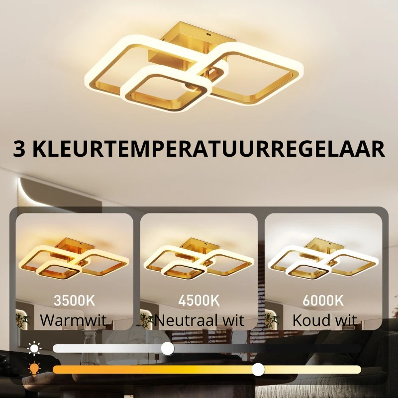 Nancy's Pagnona Plafondlamp - Plafondverlichting - LED-Plafondlamp - Goudkleurig