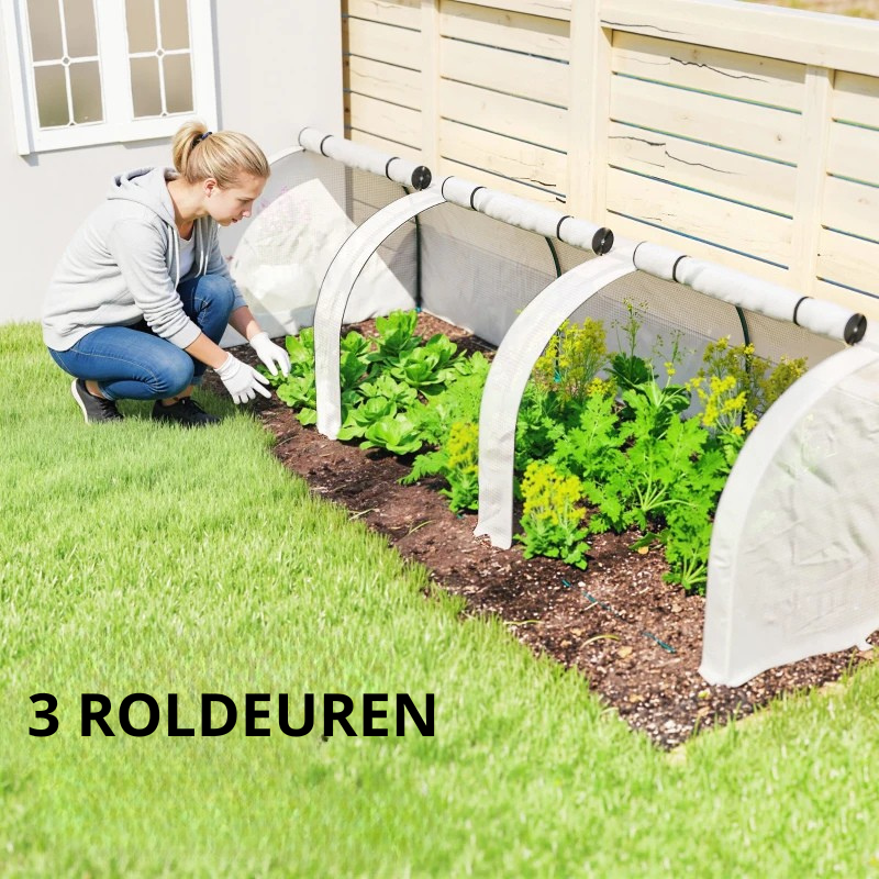 Nancy's Poggio Foliekas - Kweekkas - Plantenkas - Tuinkas - Wit - 295 x 100 x 80 cm