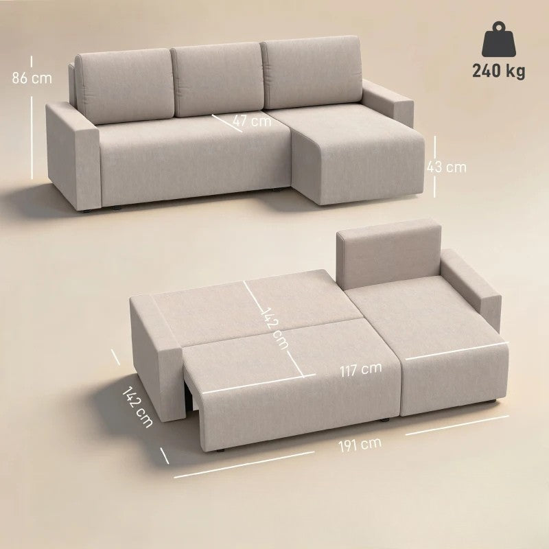 Nancy's Stallavena Slaapbank - Logeerbed - Ligbank - Beige - Suedé