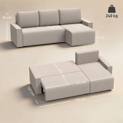 Nancy's Stallavena Slaapbank - Logeerbed - Ligbank - Beige - Suedé