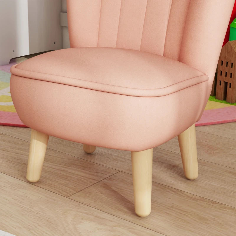 Nancy's Peach Kinderstoel - Kinderfauteuil - Roze - Fluweel