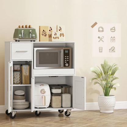 Nancy's Pasturo Keukenkast - Opbergkast - Keukentrolley - Wit - ± 80 x 40 x 90 cm