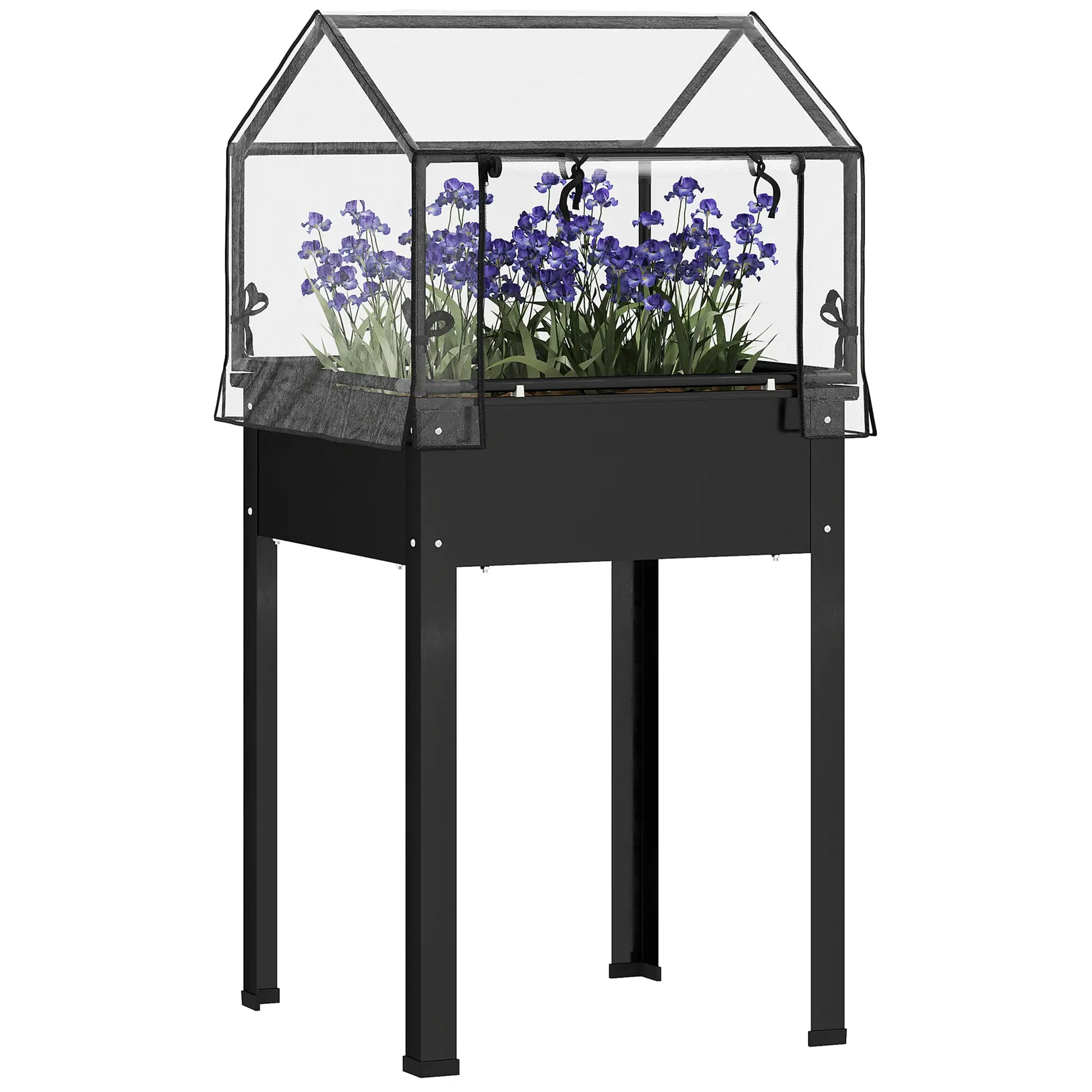 Nancy's Sapataria Kweekkas - Tuinkas - Plantenkas - Verhoogd Bloembed - Zwart - 60 x 60 x 120 cm