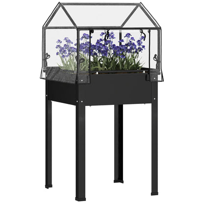 Nancy's Sapataria Kweekkas - Tuinkas - Plantenkas - Verhoogd Bloembed - Zwart - 60 x 60 x 120 cm
