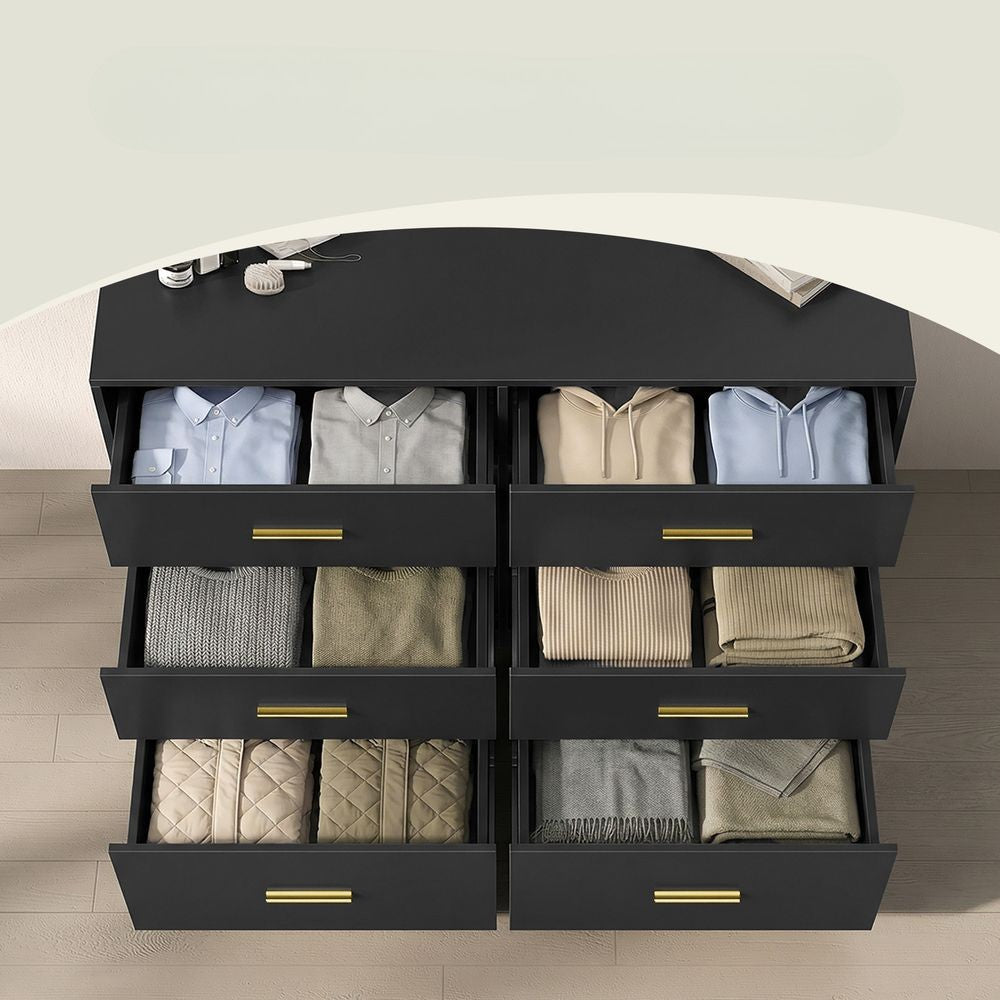 Nancy's Stroncone Commode - Opbergkast - Ladekast - Zwart - ± 120 x 40 x 80 cm