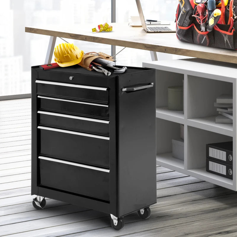 Nancy's Narni Gereedschapswagen - Werkplaatswagen - Gereedschapskist - Zwart - Staal - ± 60 x 35 x 80 cm
