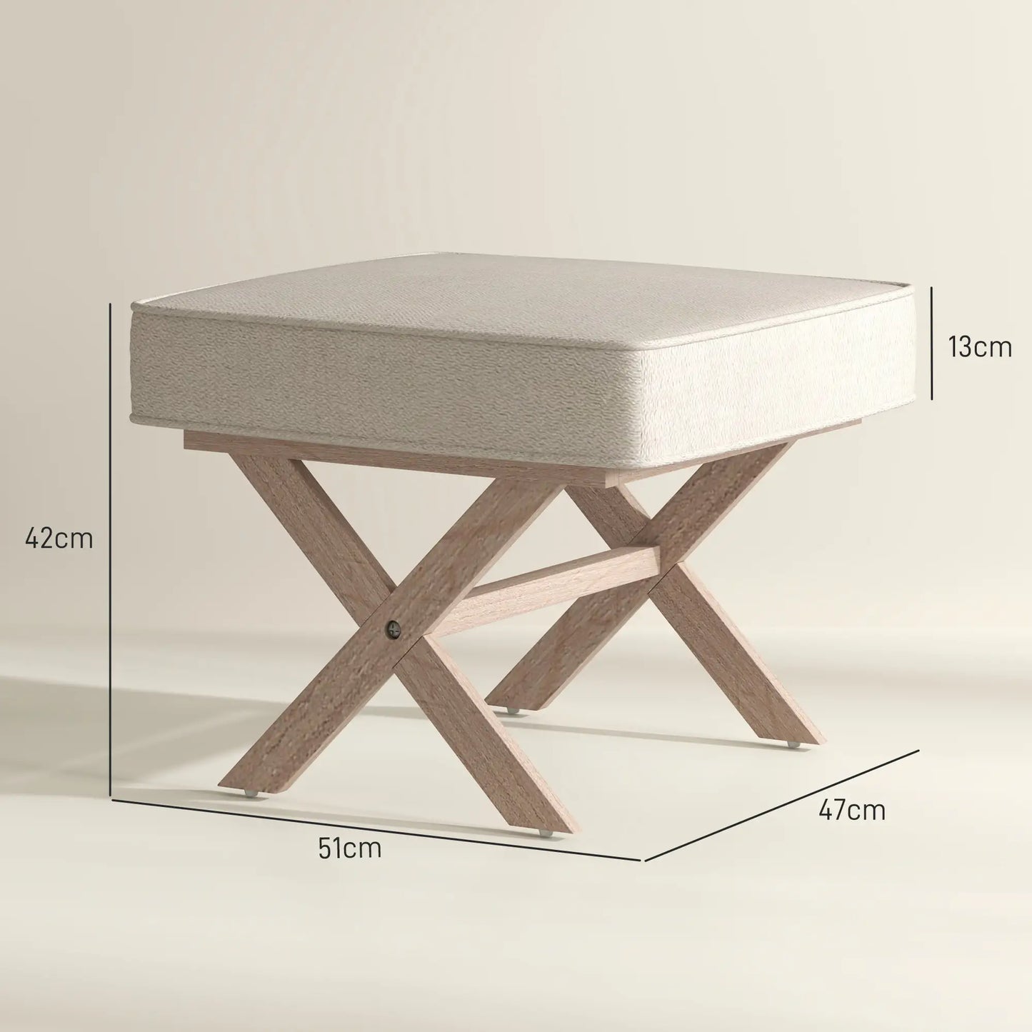 Nancy's Paio Hocker - Kruk - Poef - Beige - Imitatielinnen