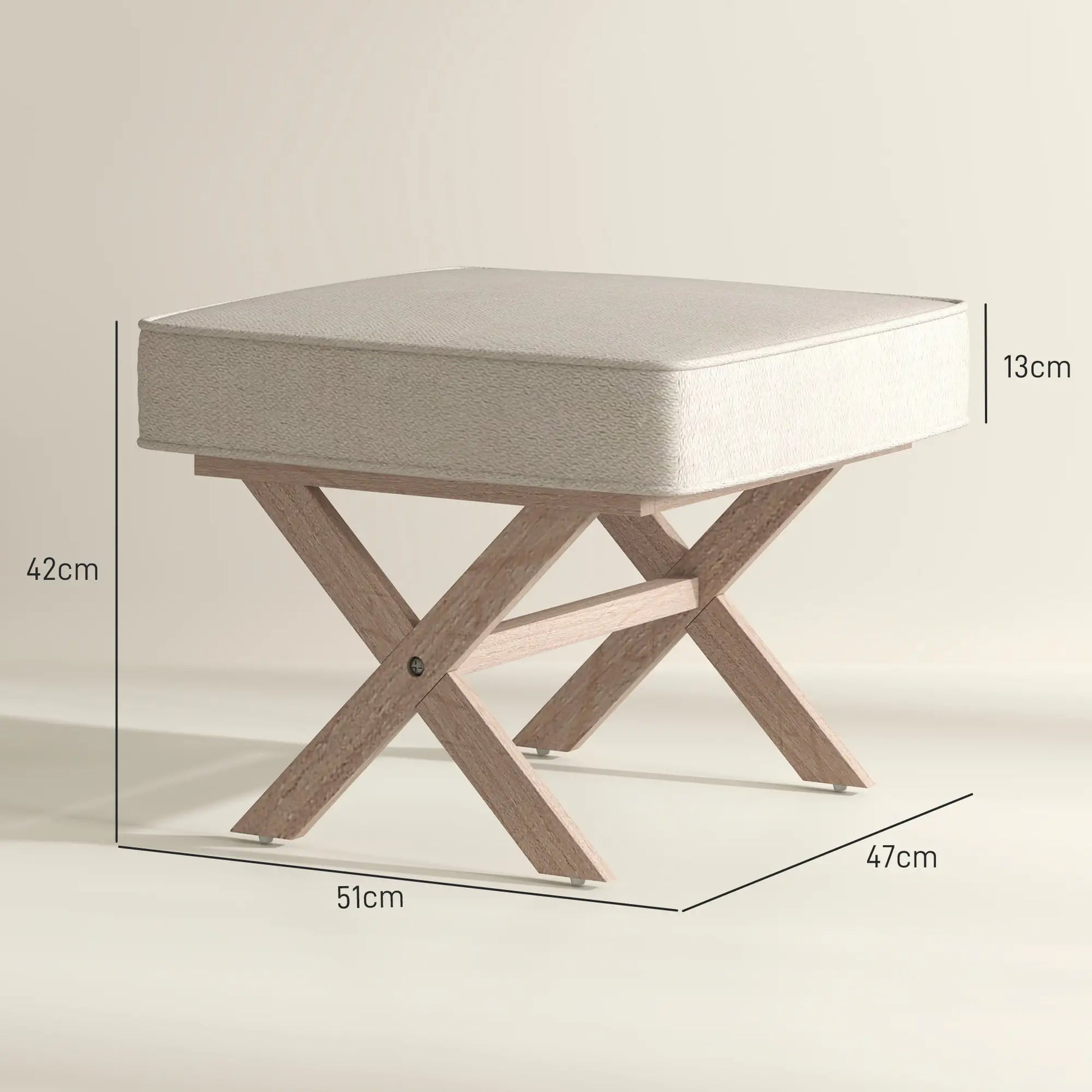 Nancy's Paio Hocker - Kruk - Poef - Beige - Imitatielinnen
