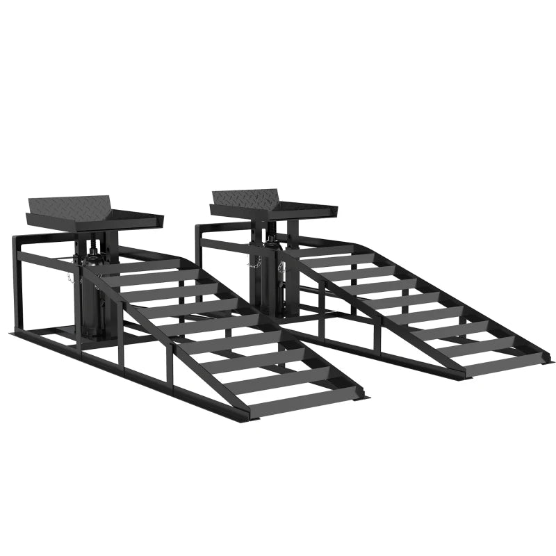 Nancy's Tarvisio Hefbrughellingen - Oprijplaten - Oprijhelling - Antislip - Verstelbare hoogte - Zwart - Staal - 114 x 34,5 x 23-32,5 cm