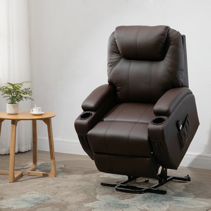 Nancy's Mazouco Sta op stoel - Opsta stoel - Seniorenstoel - Relaxfauteuil - Koffiebruin - Kunstleer