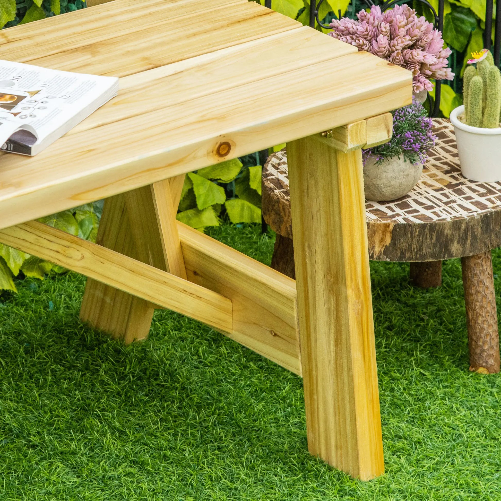 Nancy's Fabro Tuinbank - Parkbank - Balkonbank - Natuurlijk - Dennenhout - ± 115 x 55 x 80 cm