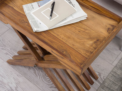 Nancy's Tricesimo Salontafel - Koffietafel - Bijzettafel - Sheesham / Rozenhout - ± 60 x 40 x 55 cm