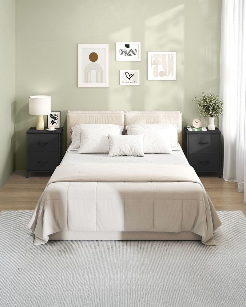 Nancy's Paolisi Nachtkastje - Bijzettafeltje - Zwart- ± 40 x 30 x 50 cm