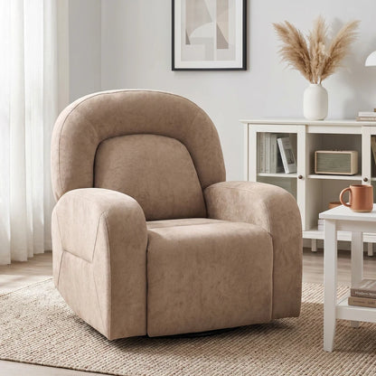 Nancy's Spinea Relaxfauteuil - Relaxstoel - Loungestoel - Verstelbaar - Draaibaar - Kaki - Fluweel