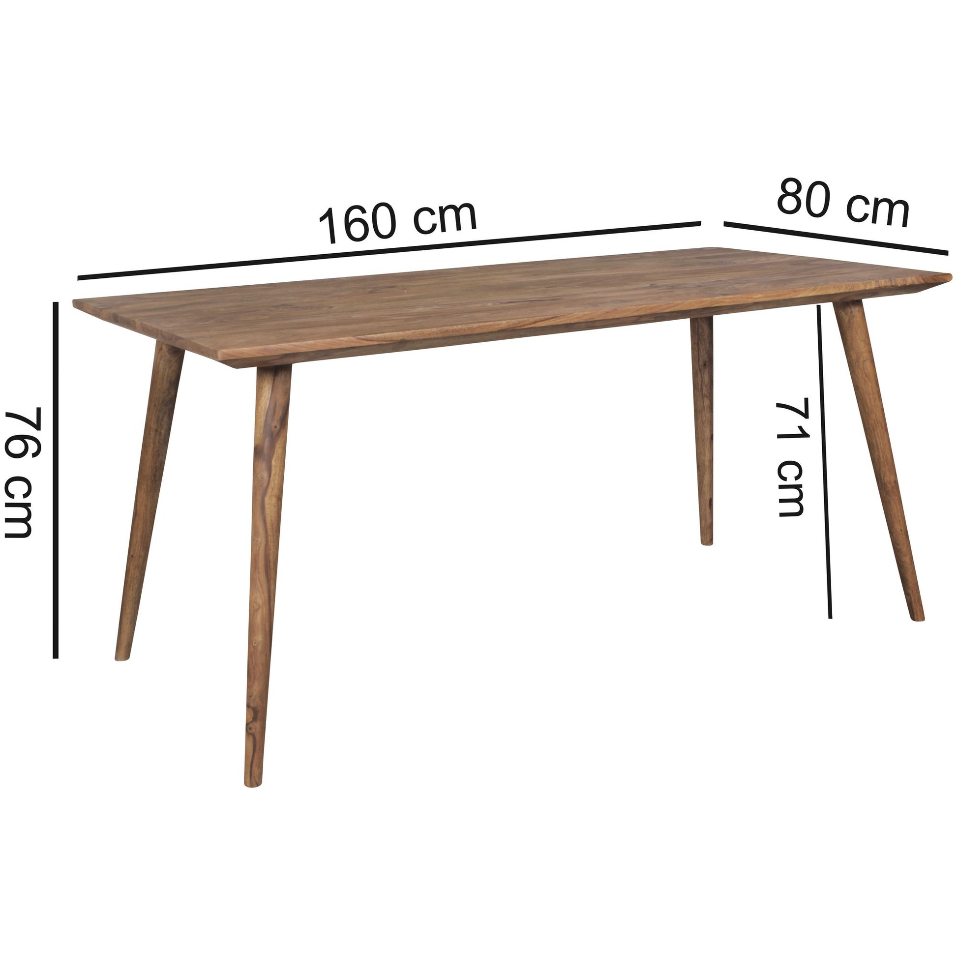 Nancy's Alquerubim Eettafel - Eetkamertafel - Keukentafel - Sheeshamhout - ± 160 x 80 x 75 cm