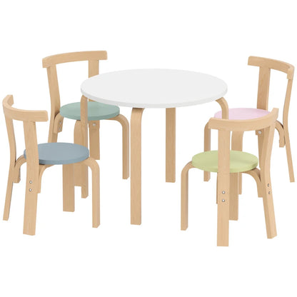 Nancy's Orsogna Kindertafel met Stoelen - 5-Delige Set - Kindermeubels - Meerkleurig