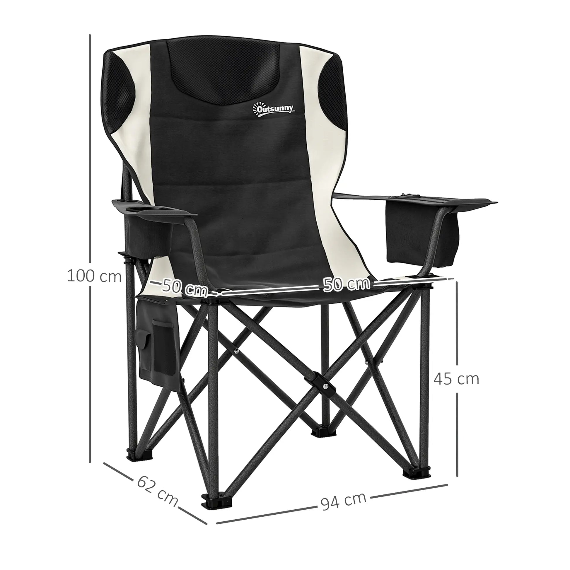 Nancy's Dresano Campingstoelen - Set van 2 - Vouwstoelen - Visstoel - Zwart