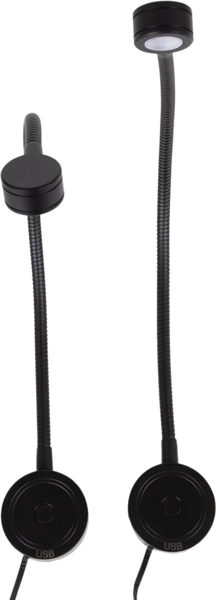 Bolt Electronics® Lampe de chevet avec port USB et USB-C 2 pièces Noir