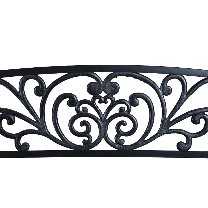 Nancy's Resiutta Tuinbank - Balkonbank - Parkbank - Zwart - Staal - ± 125 x 60 x 85 cm
