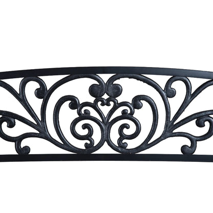 Nancy's Resiutta Tuinbank - Balkonbank - Parkbank - Zwart - Staal - ± 125 x 60 x 85 cm