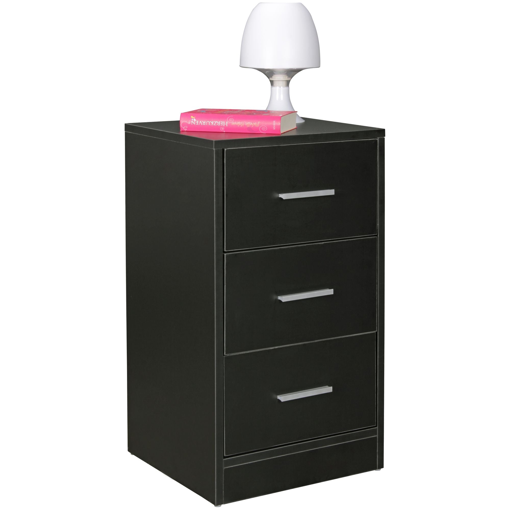 Second chance Wohnling FOGGIA Bedside table Black - Wooden chest of drawers