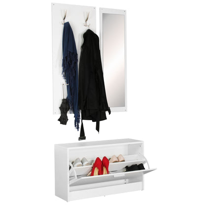 Nancy's Galafura Garderobe Set - Wandgarderobe - Wandkapstok - Schoenenkast - Wit