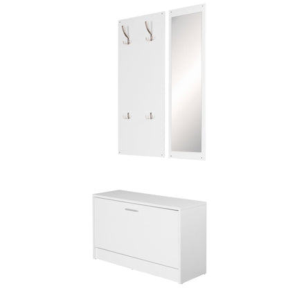 Nancy's Galafura Garderobe Set - Wandgarderobe - Wandkapstok - Schoenenkast - Wit