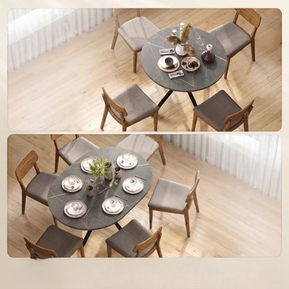 Nancy's Tossicia Eettafel Ovaal - Uitschuifbare eettafel - Tafel ovaal - Zwart - MDF / Staal