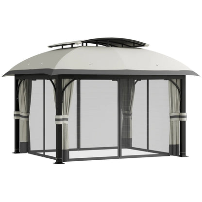 Nancy's Macieira Paviljoen - Tuinpaviljoen - Partytent - Tuintent - Grijs - ± 395 x 330 x 295 cm