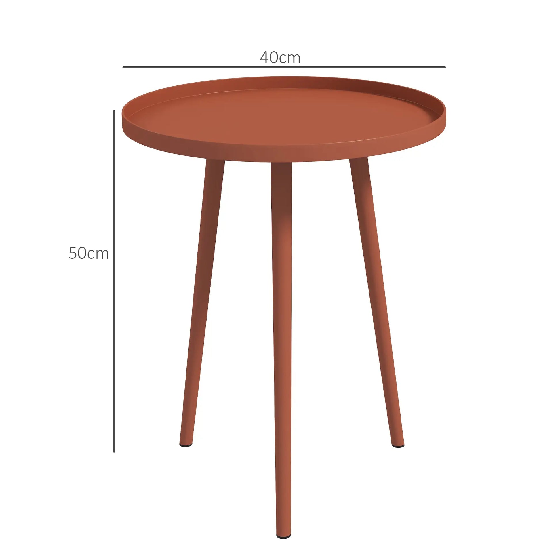 Nancy's Cimolais Balkontafel - Buitentafel - Bijzettafel voor buiten - Rood - Staal - Ø40 x 50 cm